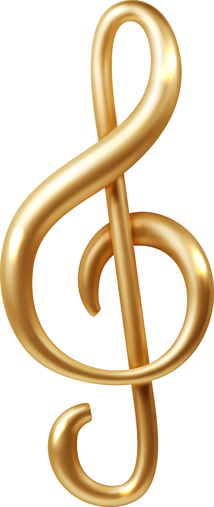Treble clef  gold 3d