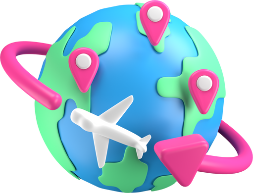 Worldwide shipping 3D illustration